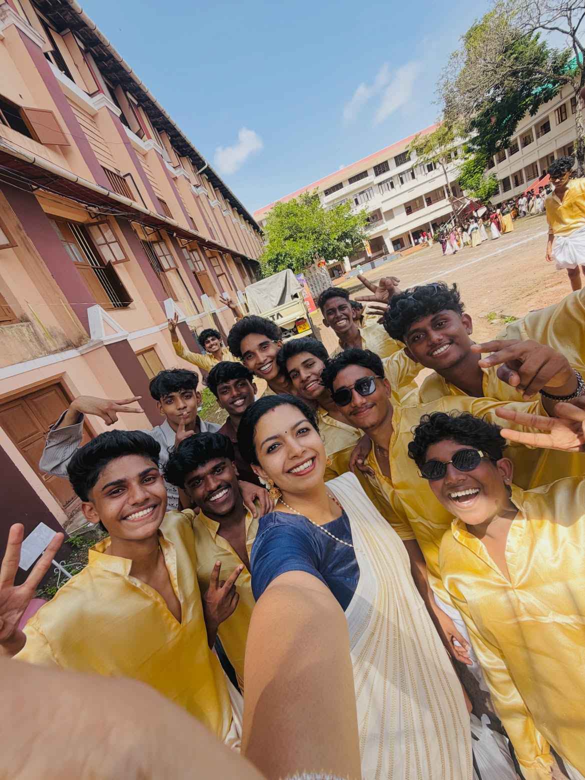 Teachers and students at Adyavani school